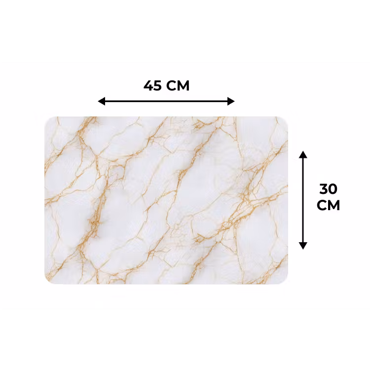 Placemat - 6 stuks - Wit - Goud - Marmer - Aders — 3