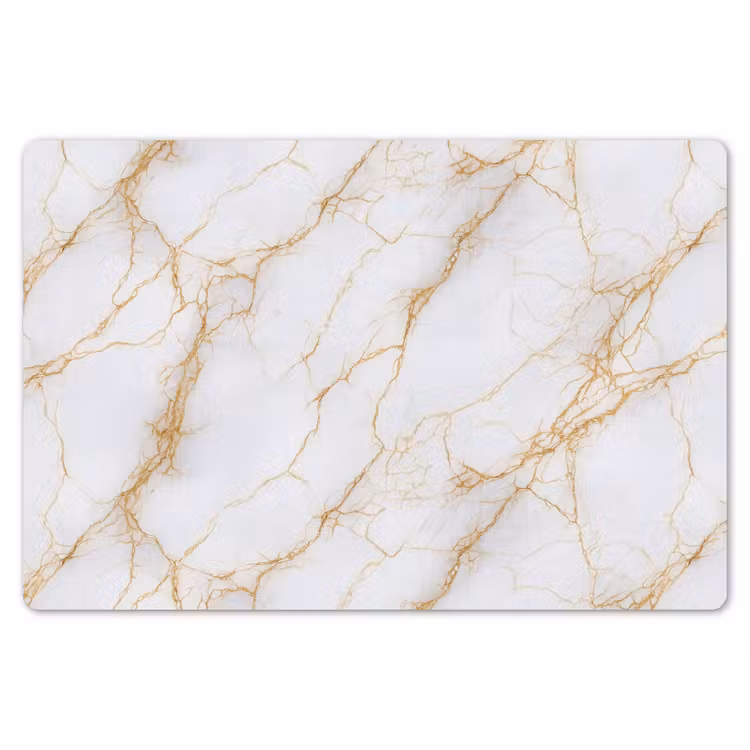 Placemat - 6 stuks - Wit - Goud - Marmer - Aders — 7