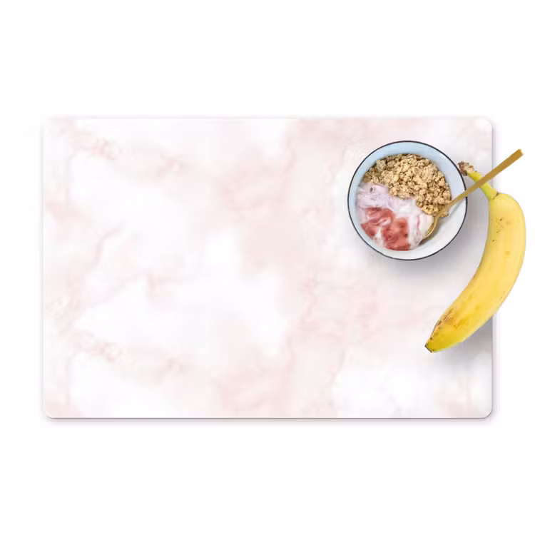 Placemat - 6 stuks - Wolkenstructuur - Roze - Marmer — 1