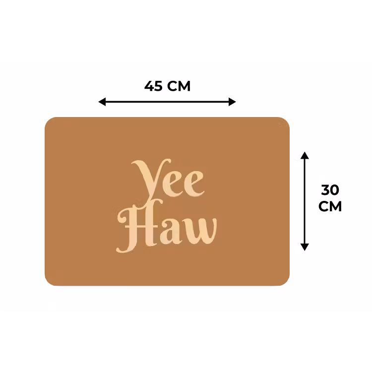 Placemat - 6 stuks - Yee haw - Bruin - Minimalistisch — 3