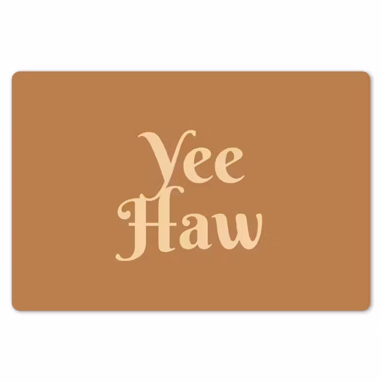 Placemat - 6 stuks - Yee haw - Bruin - Minimalistisch — 7
