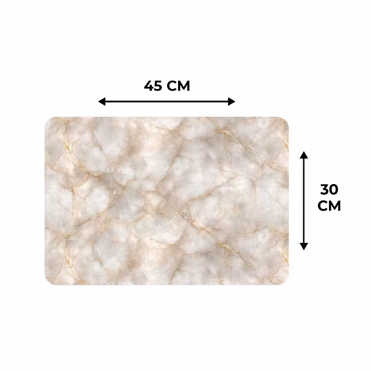 Placemat - 6 stuks - Zandkleurig - Marmer - Natuursteen — 3