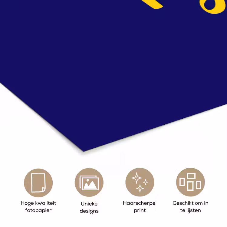 Poster - Blauw - Geel - Fijn — 5