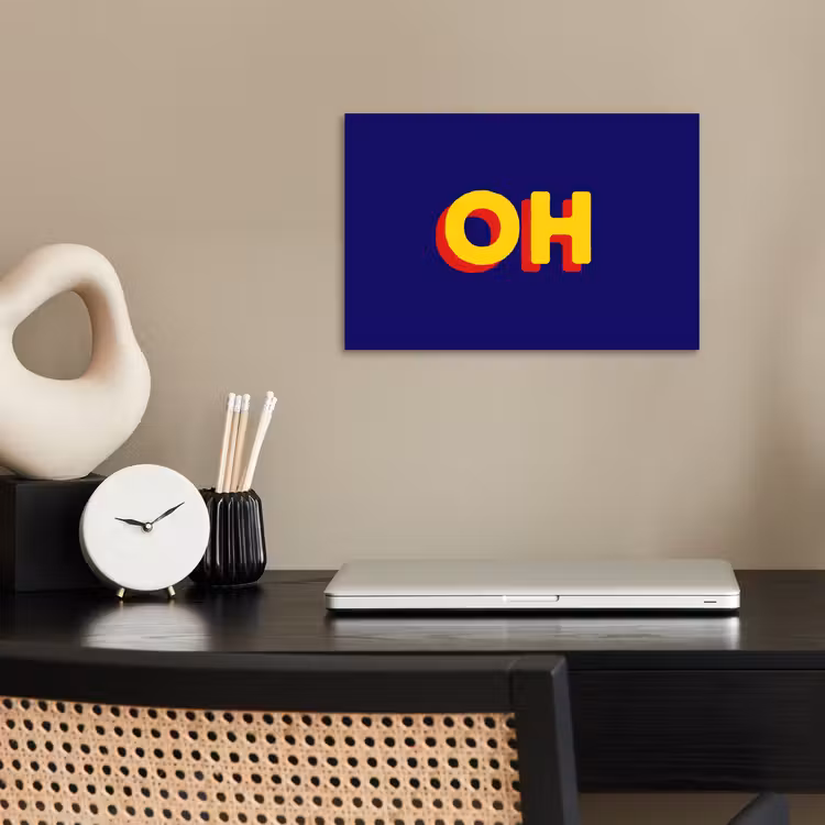Poster - Blauw - Geel - OH - Schaduw — 2