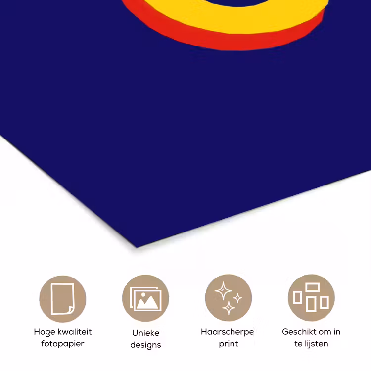 Poster - Blauw - Geel - OH - Schaduw — 5