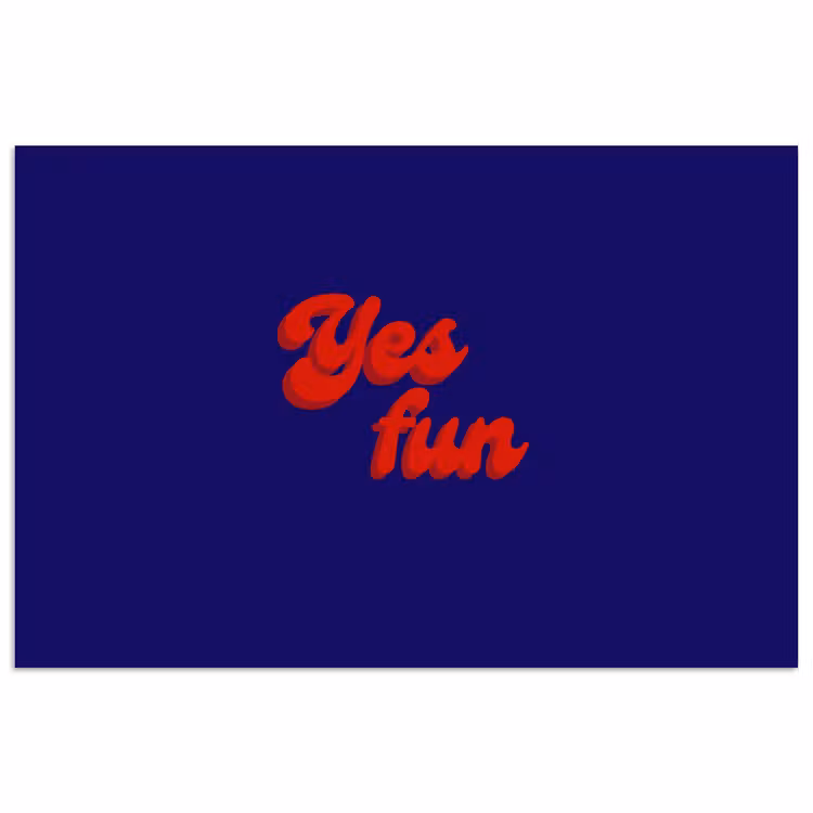 Poster - Blauw - Rood - Yes fun - 3D — 1