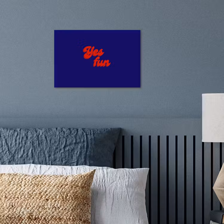Poster - Blauw - Rood - Yes fun - 3D — 3