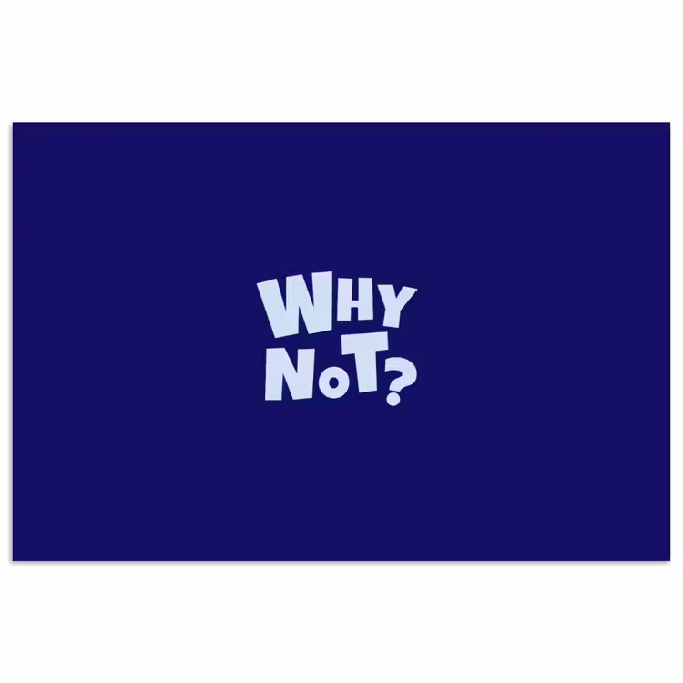 Poster - Blauw - Why not - Minimalistisch — 1