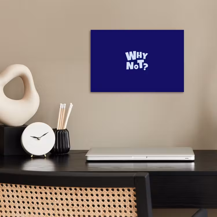 Poster - Blauw - Why not - Minimalistisch — 2