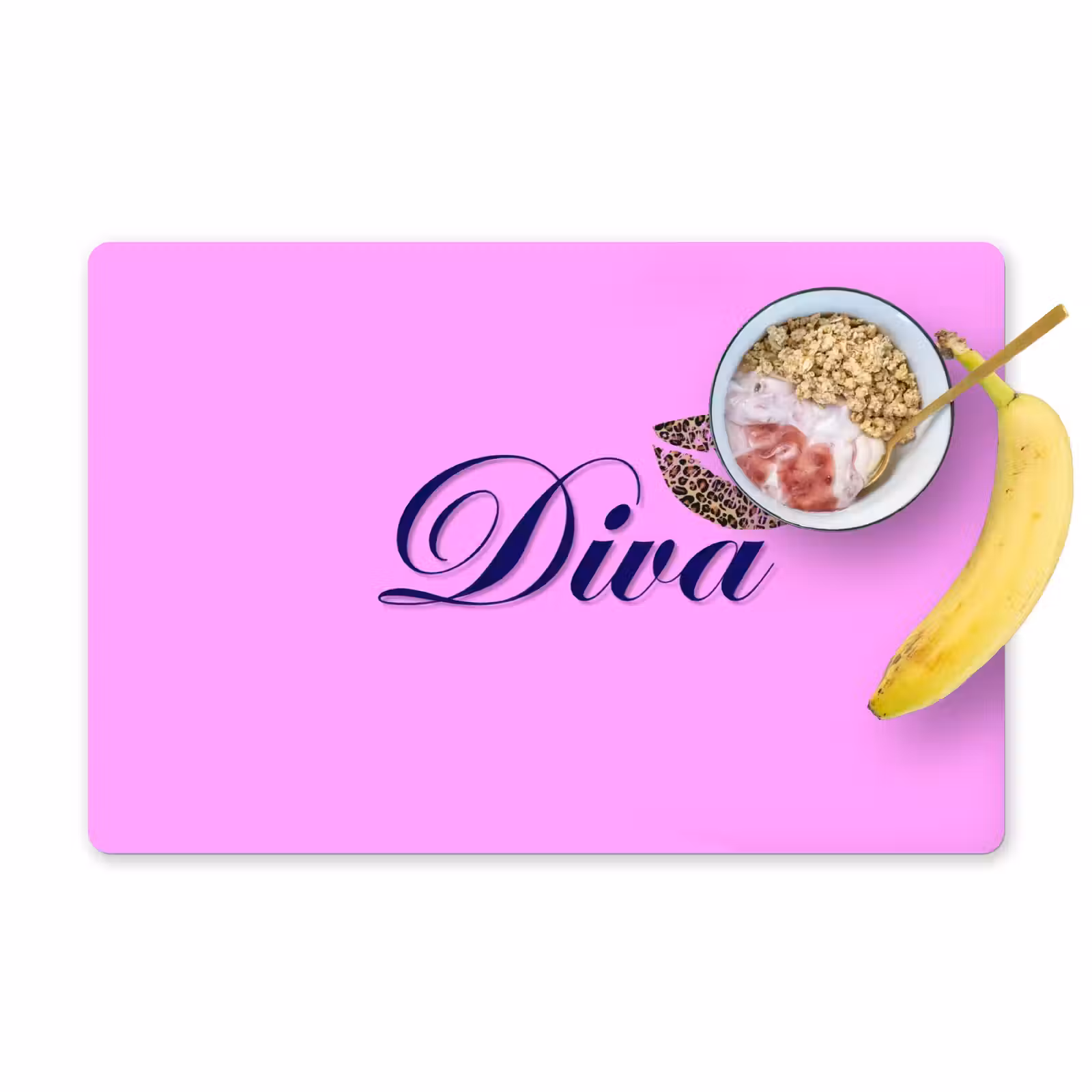 Placemat - 6 stuks - Diva - Lip - Panterprint - Roze — 1