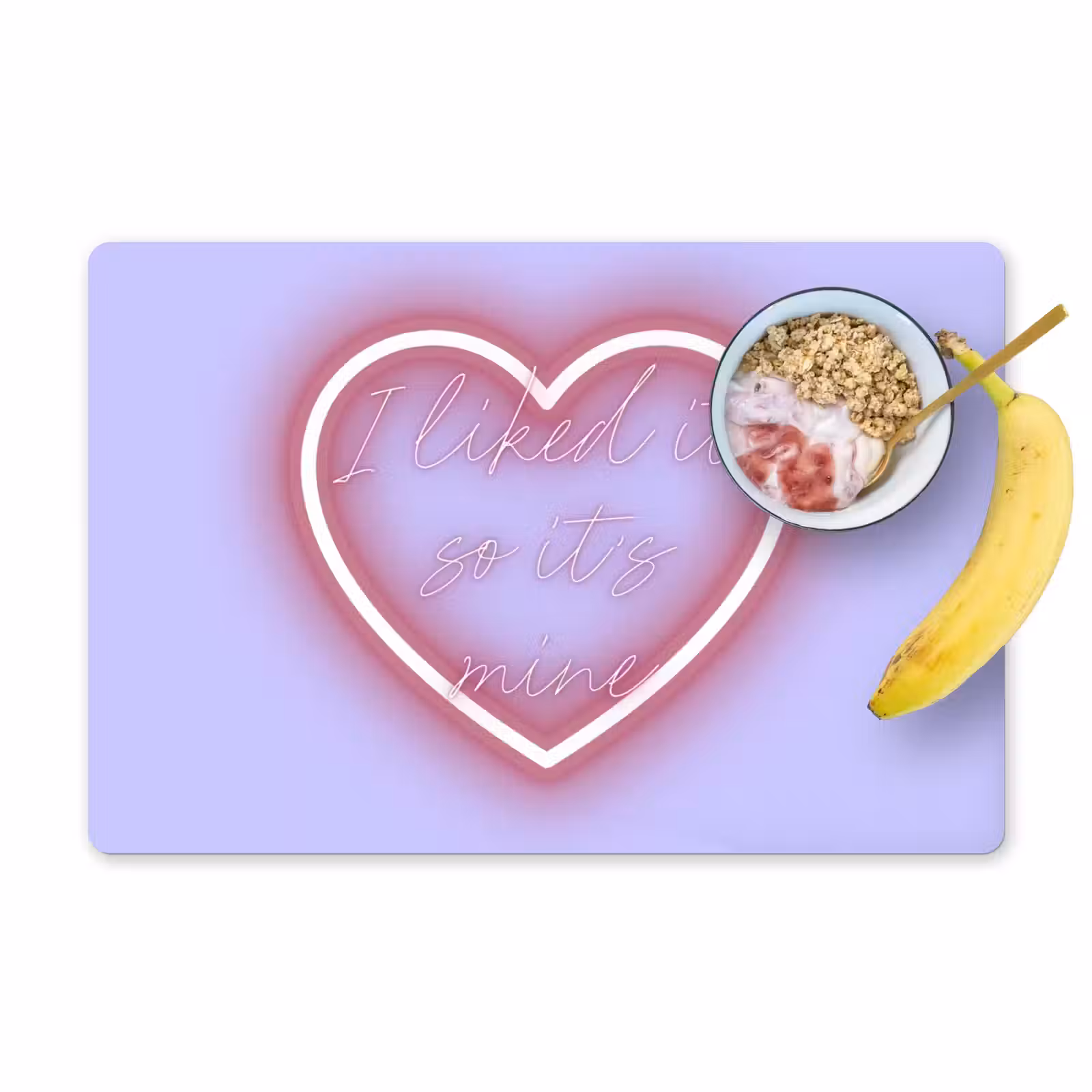 Placemat - 6 stuks - I liked it so it's mine - Neon hart - Paars — 1