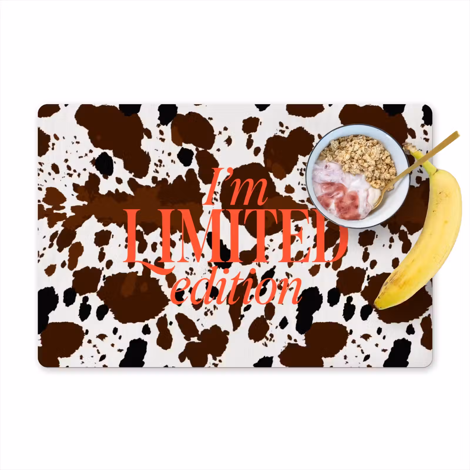 Placemat - 6 stuks - Koeienprint - Limited edition - Rood — 1