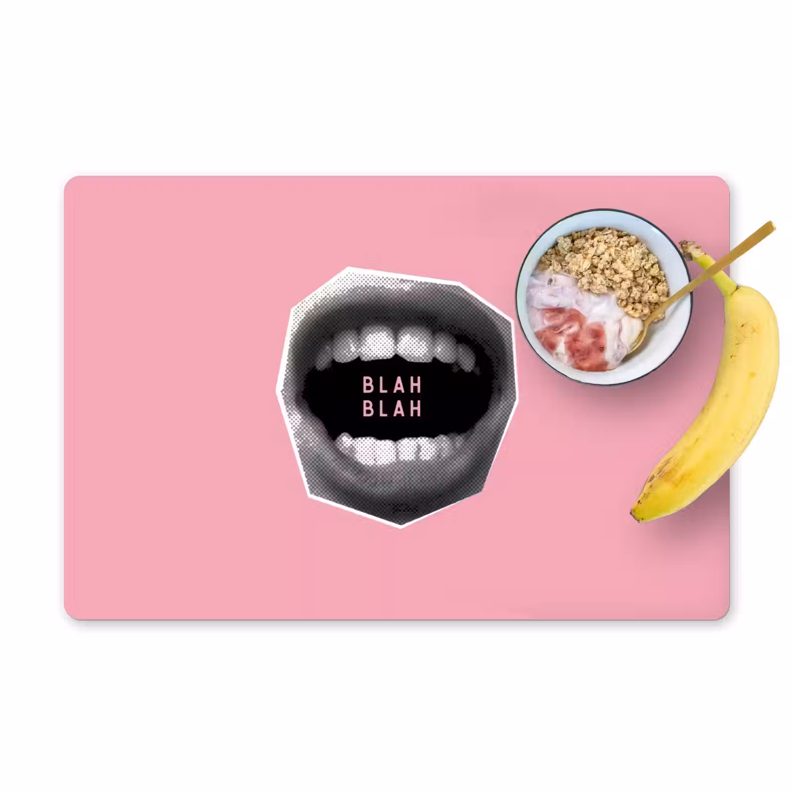 Placemat - 6 stuks - Mond - BLAH BLAH - Roze — 1