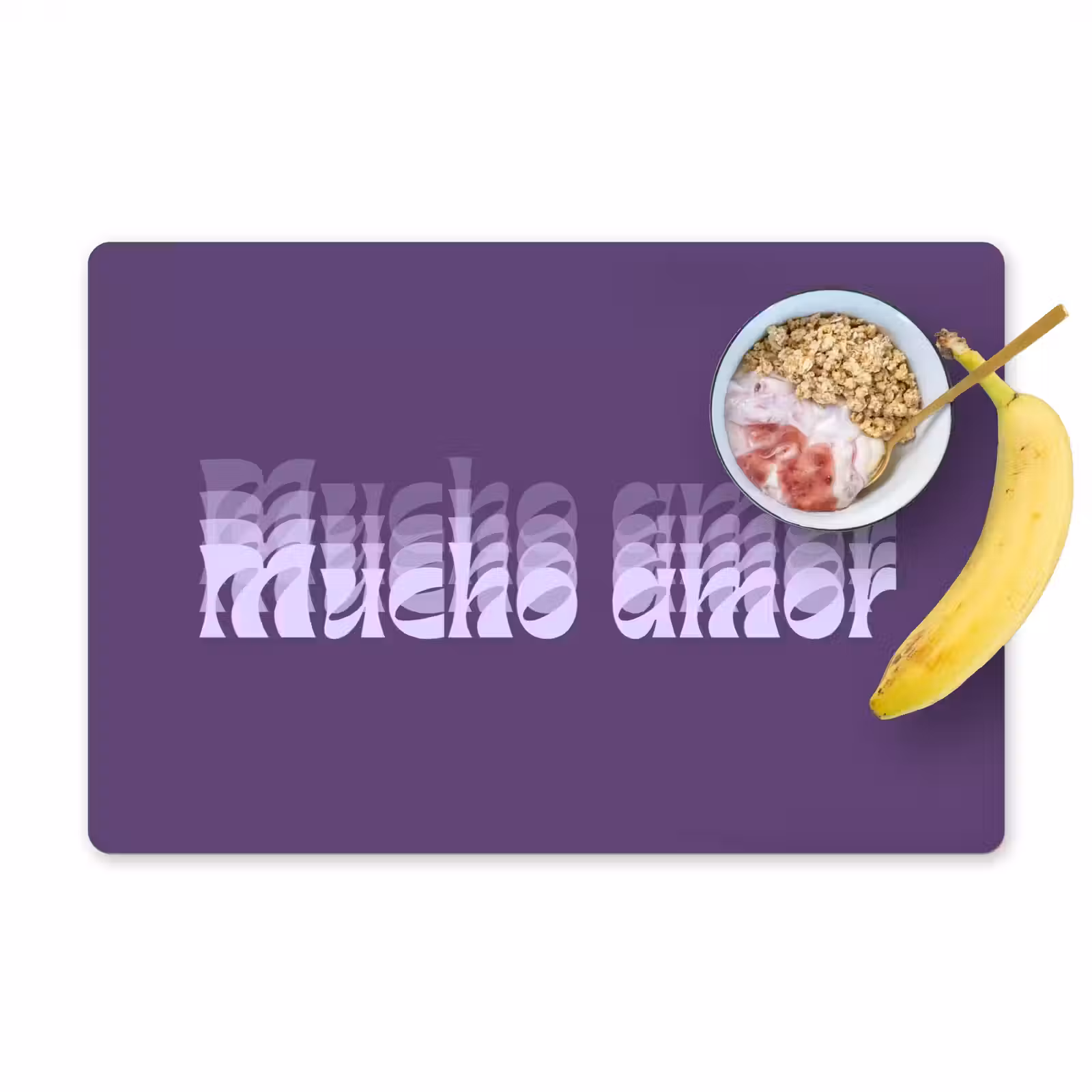 Placemat - 6 stuks - Mucho amor - Paars - Grafisch — 1