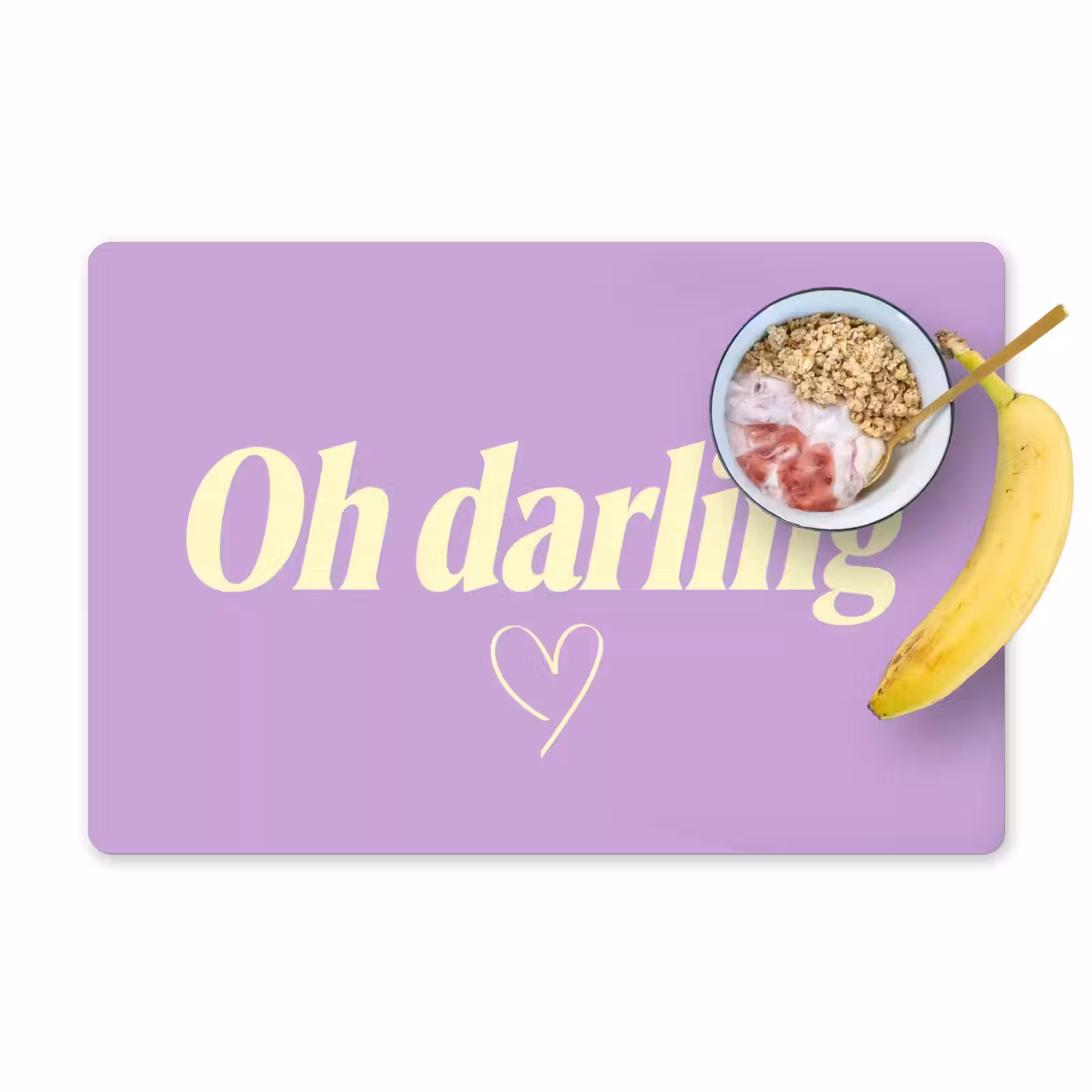 Placemat - 6 stuks - Oh darling - Hart - Paars — 1