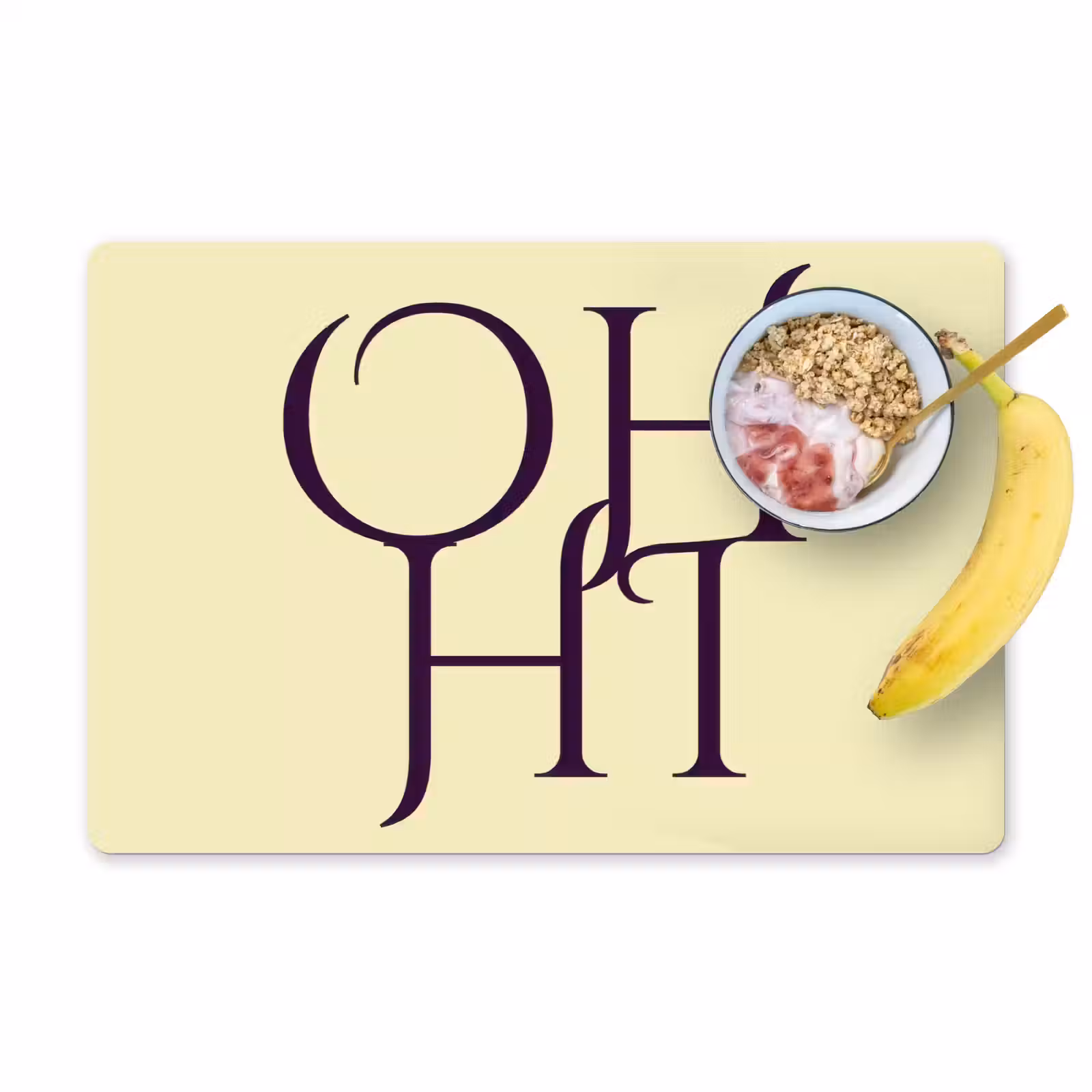 Placemat - 6 stuks - Oh hi - Geel - Monogram — 1
