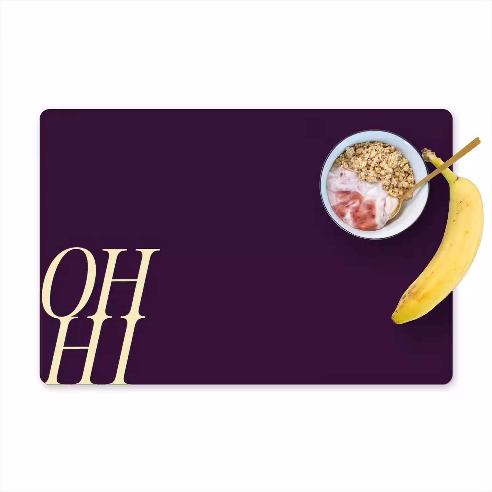 Placemat - 6 stuks - Oh hi - Paars - Cursief — 1