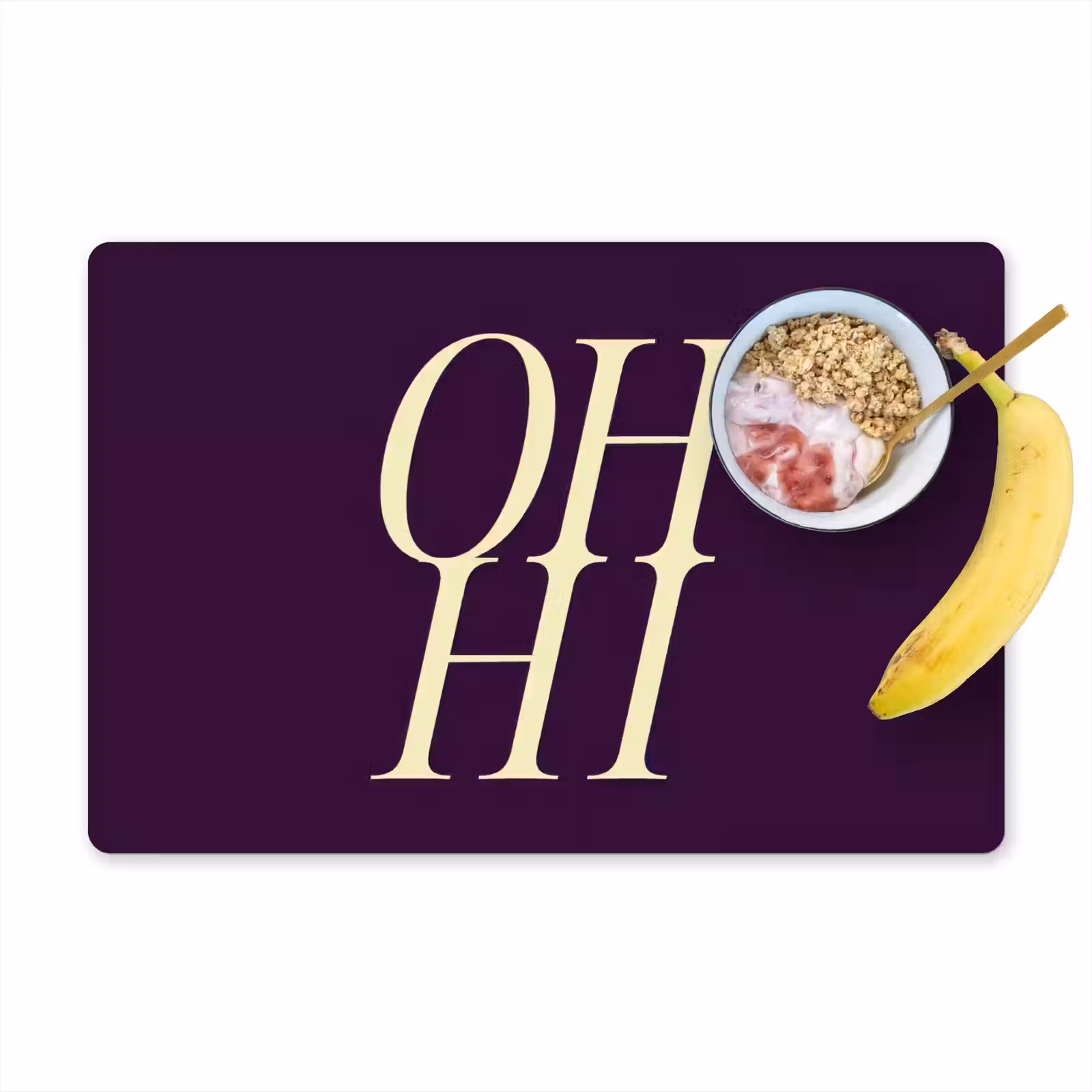 Placemat - 6 stuks - Oh hi - Paars - Minimalistisch — 1