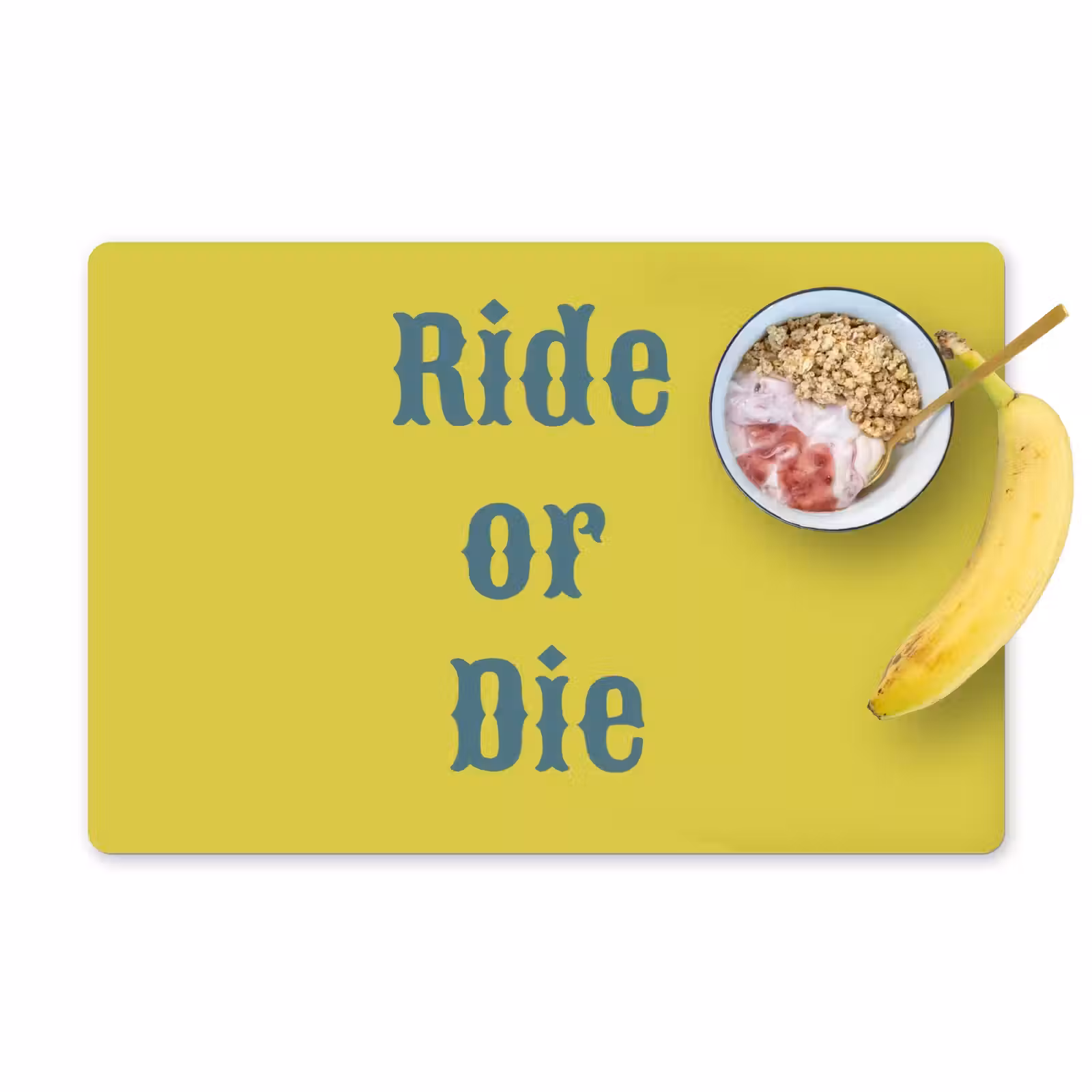 Placemat - 6 stuks - Ride or die - Geel - Blauw — 1