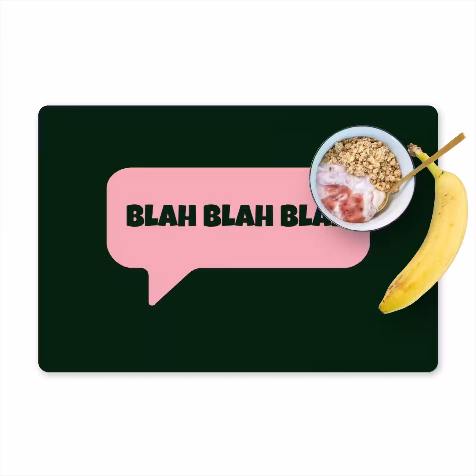 Placemat - 6 stuks - Tekstwolk - BLAH BLAH BLAH - Roze — 1