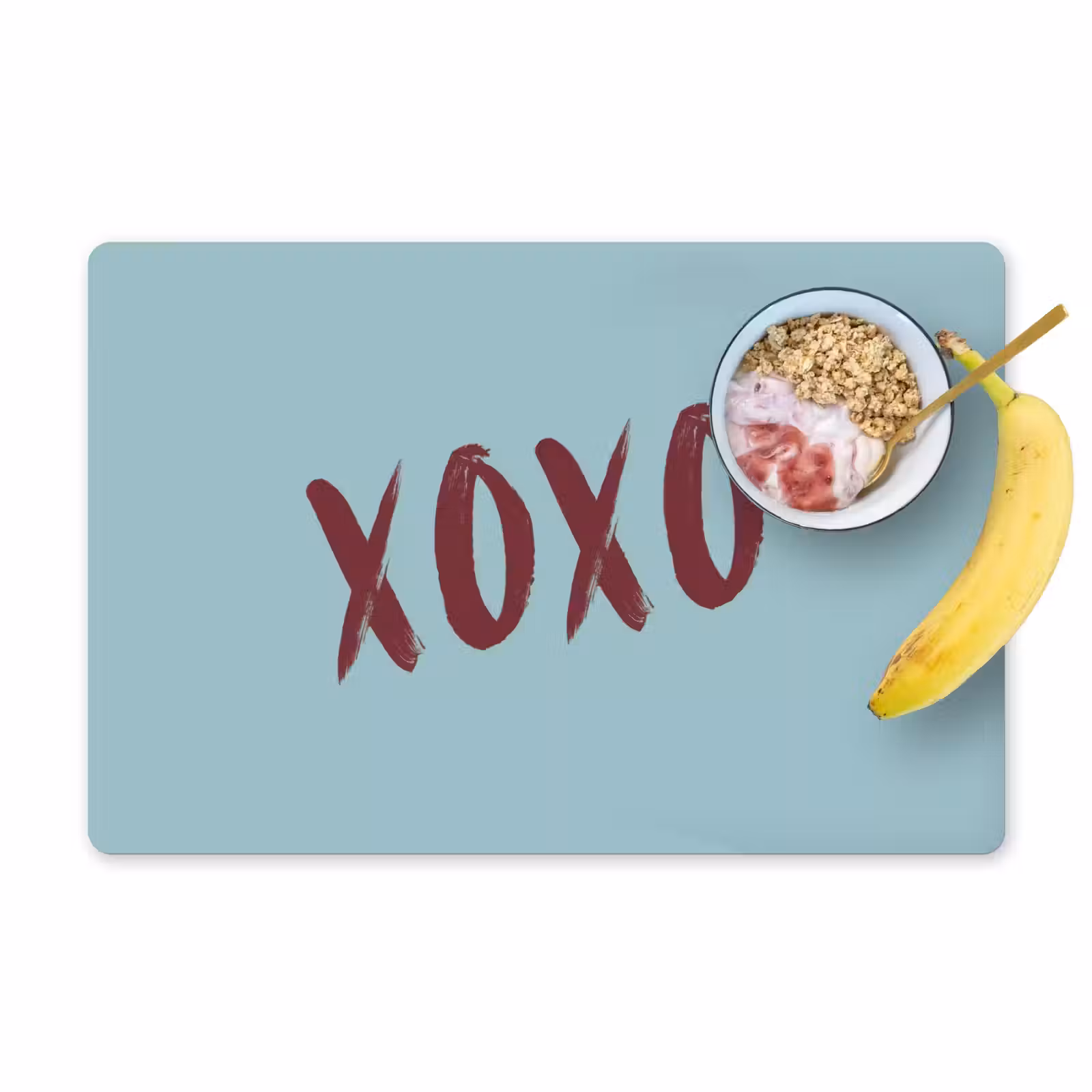 Placemat - 6 stuks - XOXO - Blauw - Rood — 1