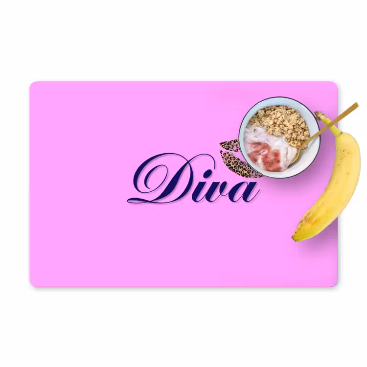 Placemat - 6 stuks - Diva - Lip - Panterprint - Roze — 1