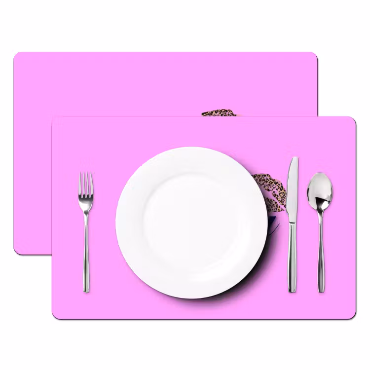 Placemat - 6 stuks - Diva - Lip - Panterprint - Roze — 2