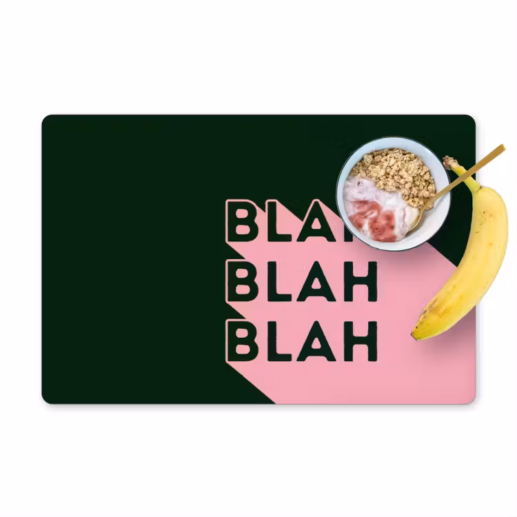 Placemat - 6 stuks - Donkergroen - Tekst - Schaduw - Grafisch — 1