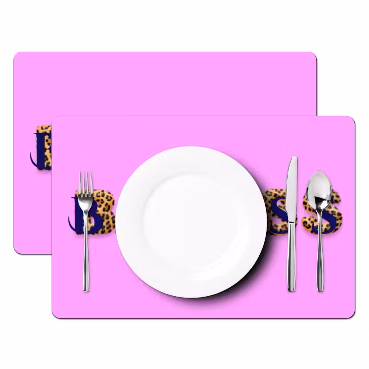 Placemat - 6 stuks - Felroze - Badass - Panterprint - Schaduw — 2
