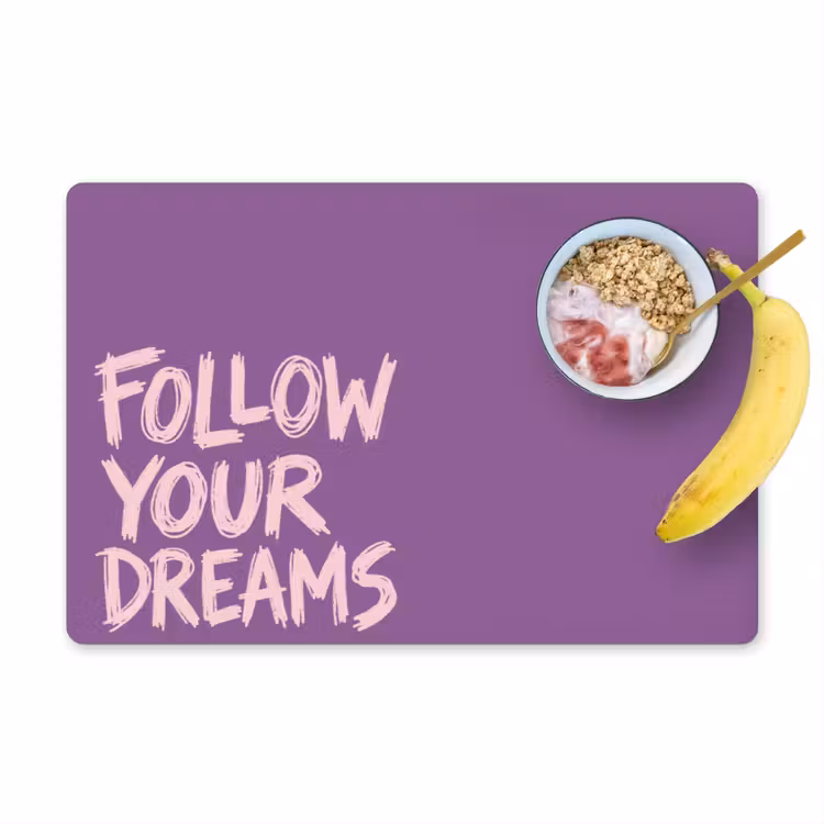 Placemat - 6 stuks - Follow your dreams - Paars - Penseeltextuur — 1