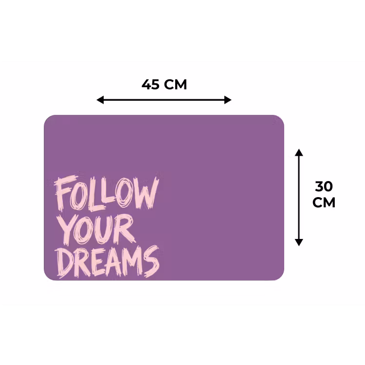 Placemat - 6 stuks - Follow your dreams - Paars - Penseeltextuur — 3