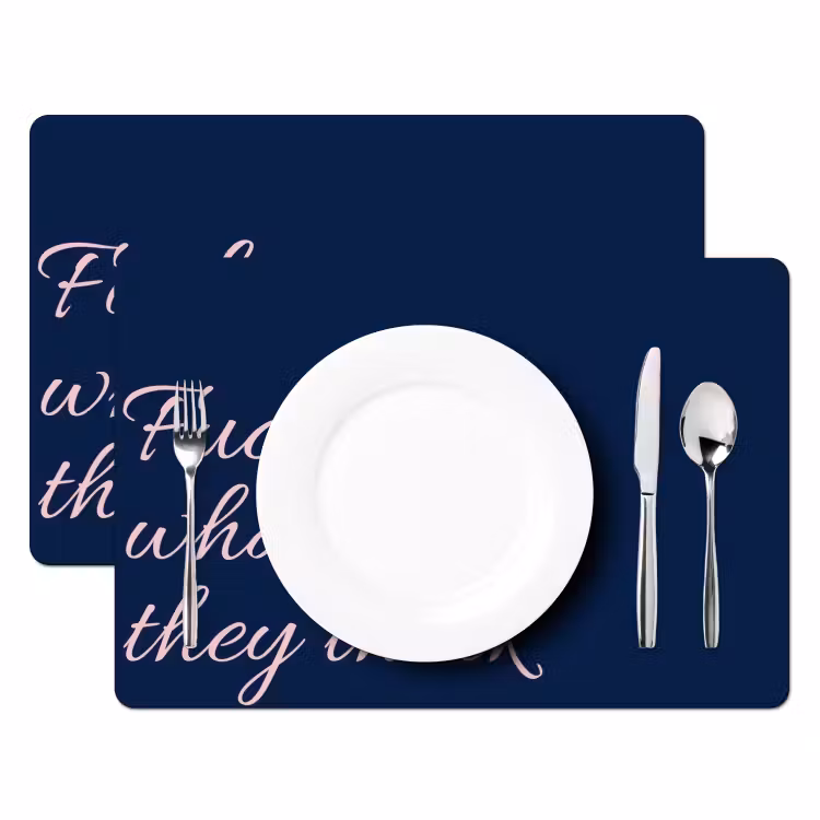 Placemat - 6 stuks - Fuck what they think - Blauw - Cursief — 2