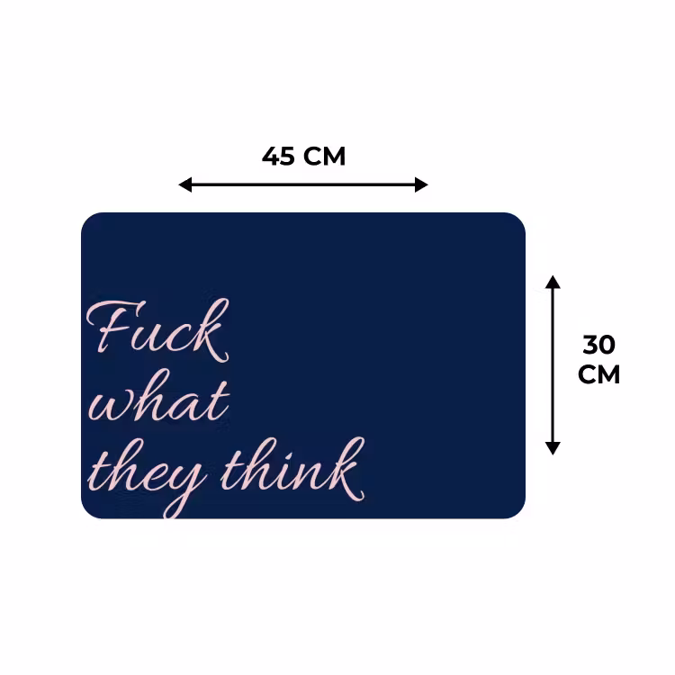 Placemat - 6 stuks - Fuck what they think - Blauw - Cursief — 3