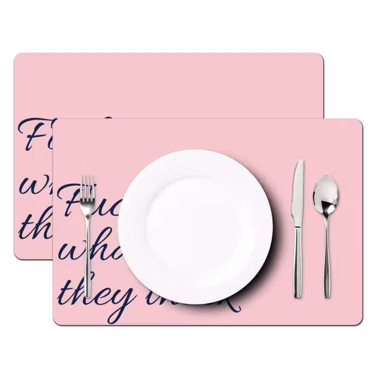 Placemat - 6 stuks - Fuck what they think - Roze - Minimalistisch — 2