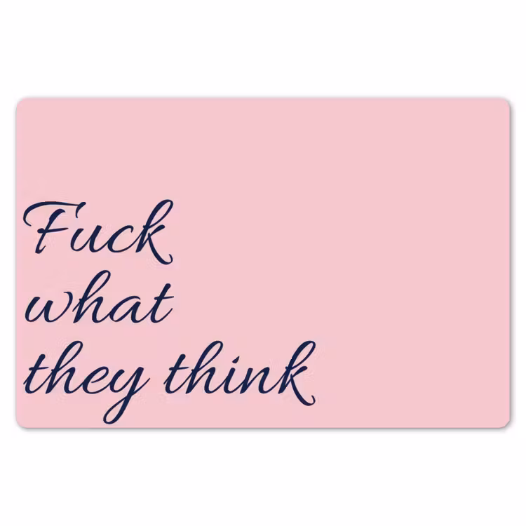 Placemat - 6 stuks - Fuck what they think - Roze - Minimalistisch — 7