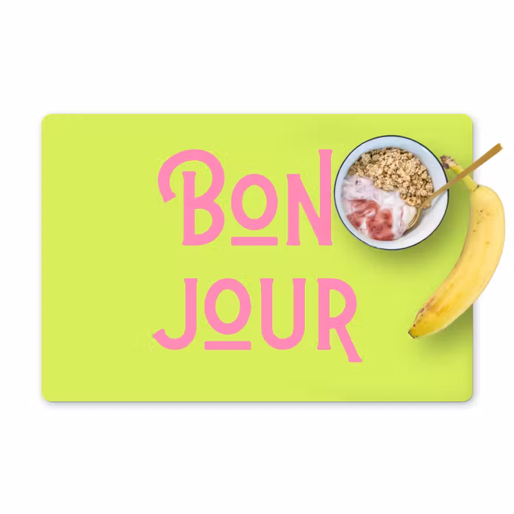 Placemat - 6 stuks - Groen - Roze bonjour - art-deco — 1