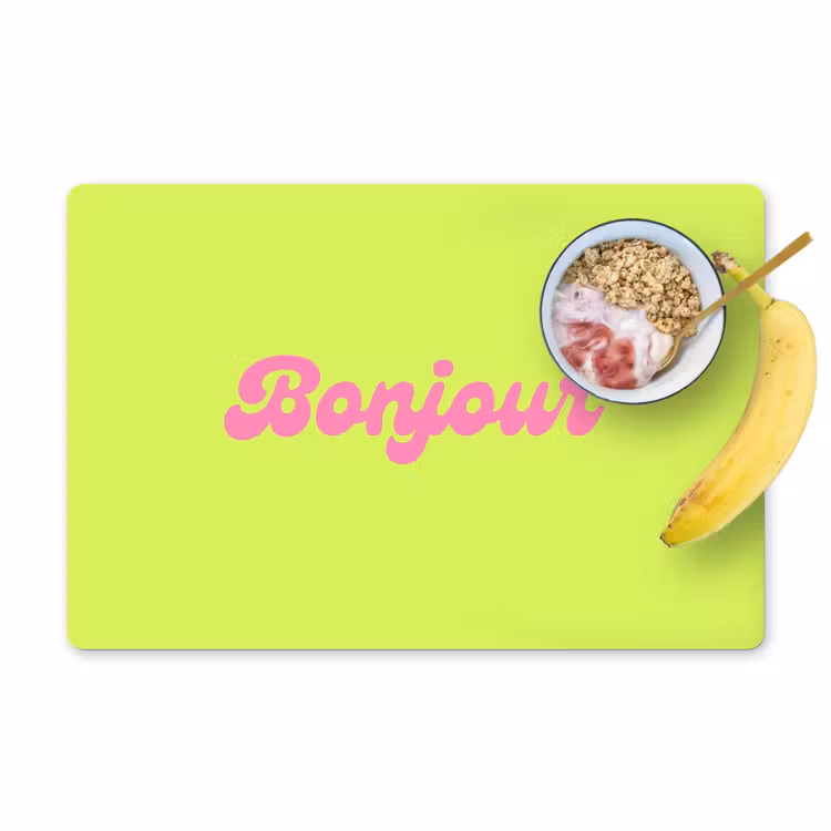 Placemat - 6 stuks - Groen - Roze bonjour - Retro — 1