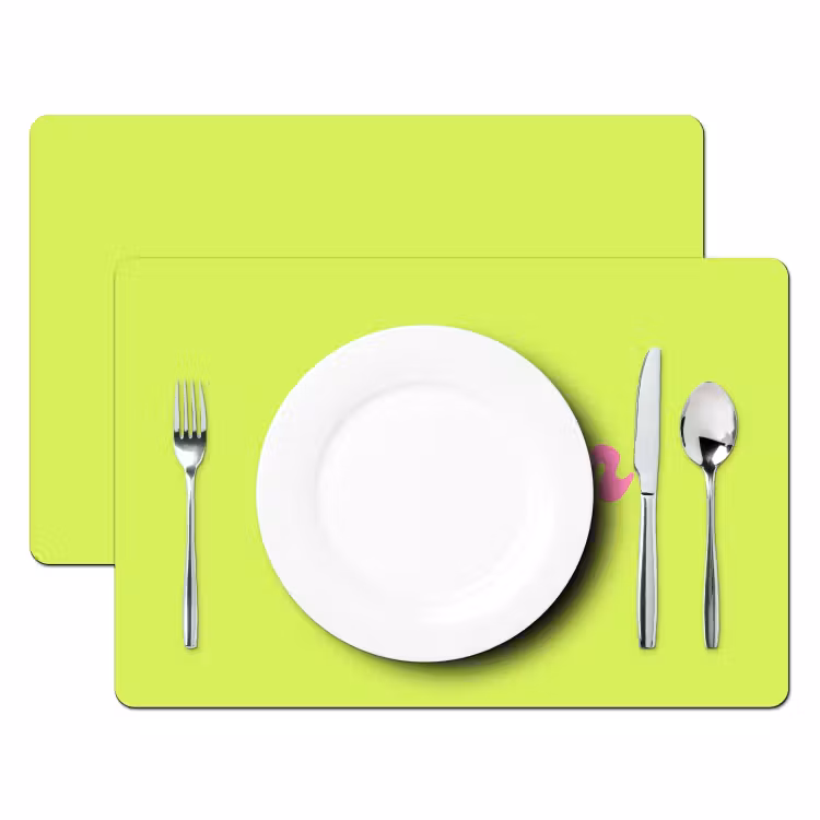 Placemat - 6 stuks - Groen - Roze bonjour - Retro — 2