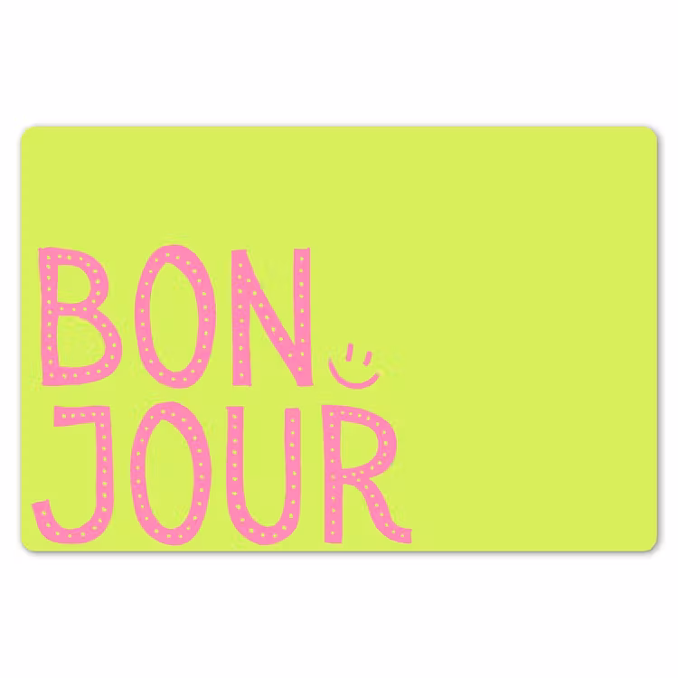 Placemat - 6 stuks - Groen - Smiley - Bonjour - Roze — 7