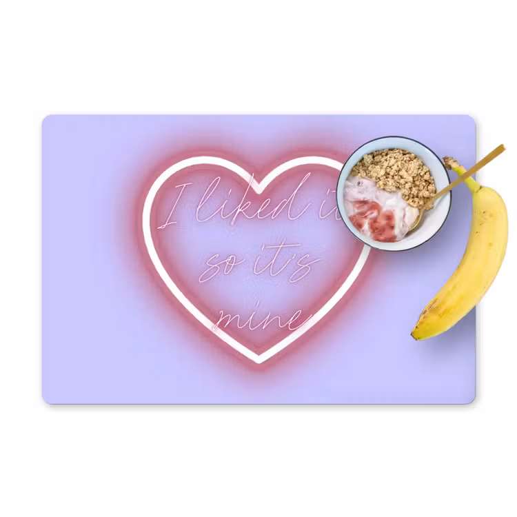 Placemat - 6 stuks - I liked it so it's mine - Neon hart - Paars — 1