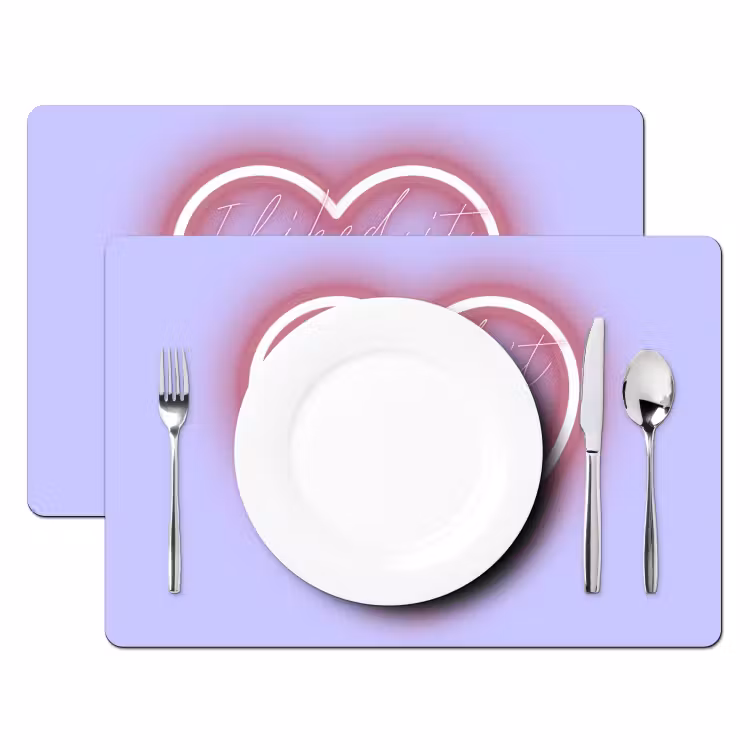 Placemat - 6 stuks - I liked it so it's mine - Neon hart - Paars — 2