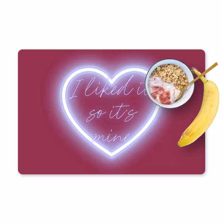 Placemat - 6 stuks - I liked it so it's mine - Neon hart - Roze — 1