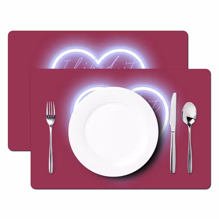 Placemat - 6 stuks - I liked it so it's mine - Neon hart - Roze — 2
