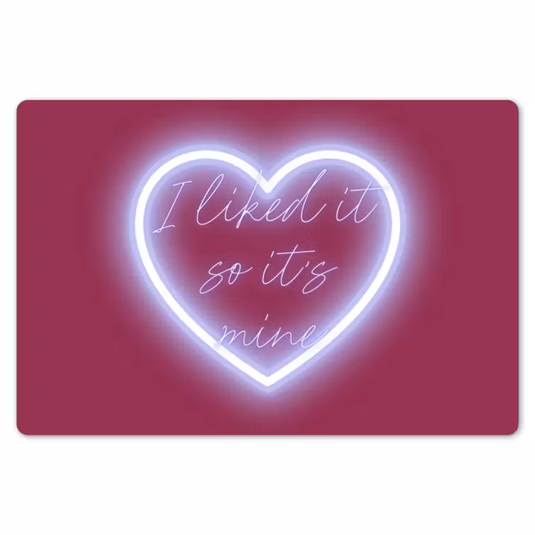 Placemat - 6 stuks - I liked it so it's mine - Neon hart - Roze — 7