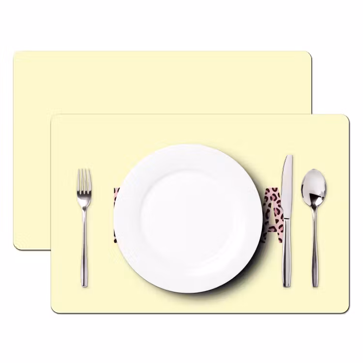 Placemat - 6 stuks - Karma - Luipaardprint - Geel — 2