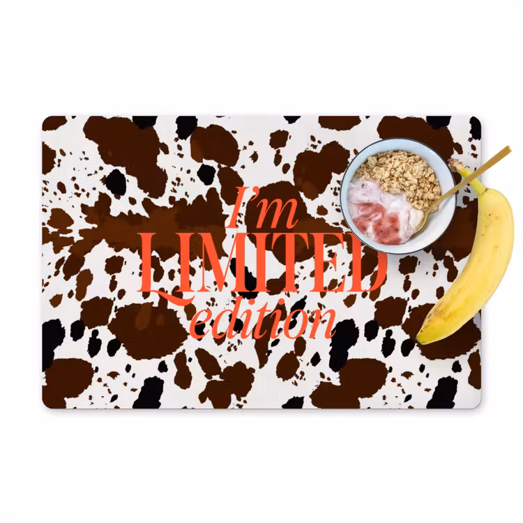 Placemat - 6 stuks - Koeienprint - Limited edition - Rood — 1