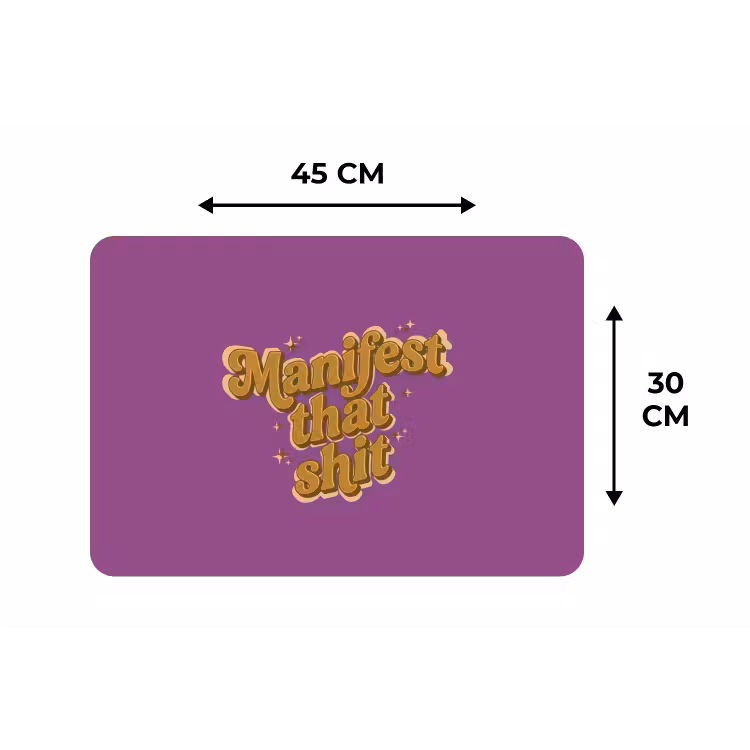 Placemat - 6 stuks - Manifest that shit - Paars - Glitter — 3