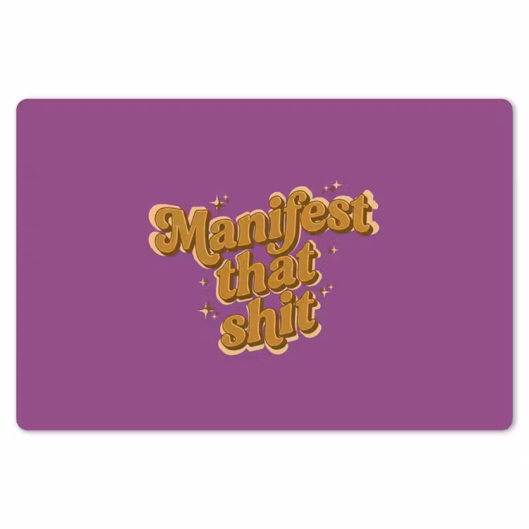Placemat - 6 stuks - Manifest that shit - Paars - Glitter — 7