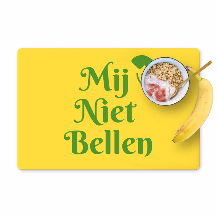 Placemat - 6 stuks - Mij niet bellen - Telefoon - Geel — 1
