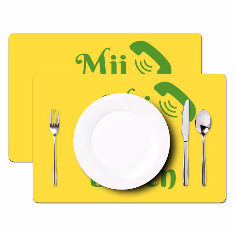 Placemat - 6 stuks - Mij niet bellen - Telefoon - Geel — 2